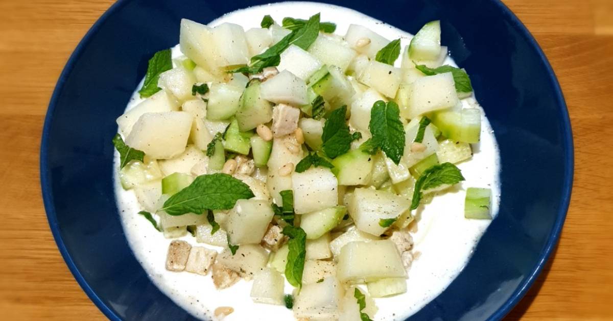 Pasos para la elaboración de la ensalada de melón, pepino y aguacate