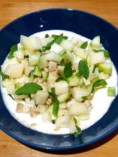 Una foto de Ensalada de melón y pepino