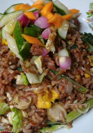 Foto resep Nasi merah goreng kampung