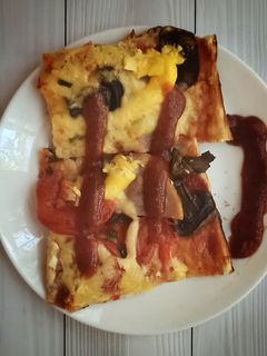 Фото Піца 🍕 з грибами та бужениною.