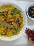 Dahi moong daal with pitha curry.(moong dal with yogurt recipe)