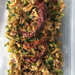 A picture of Bitter melon with fish vorta.