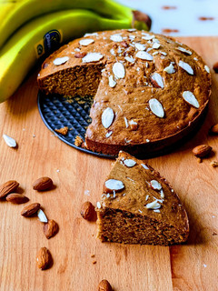 A picture of Almond Banana Atta Cake.