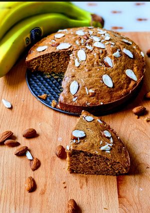 A picture of Almond Banana Atta Cake.