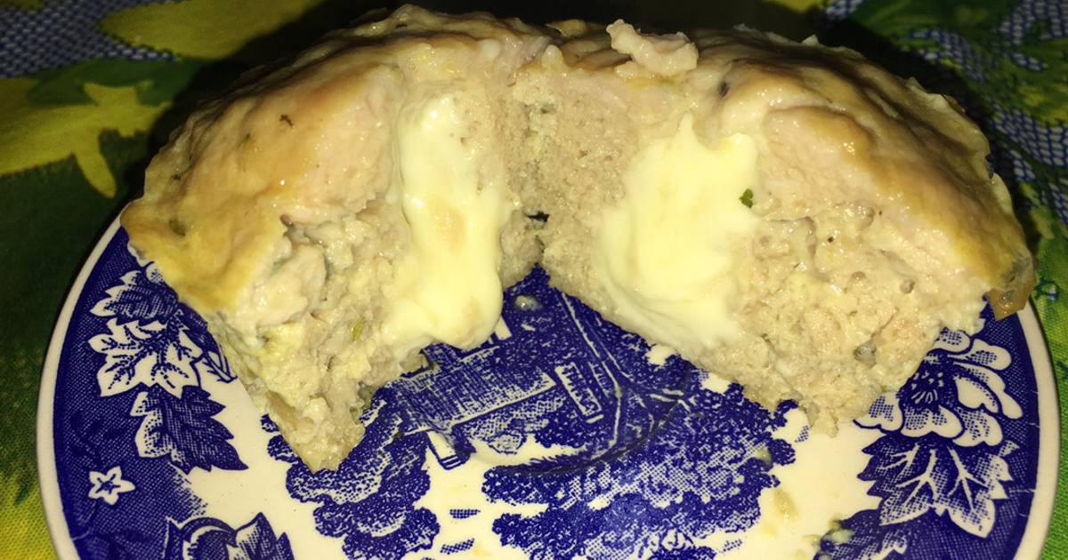 Muffin de pollo con corazón de queso Port salut. Light ? Receta de Maru  Abdo- Cookpad
