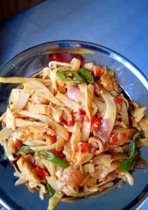 Foto resep Tumis rebung tahu pong