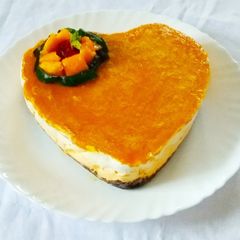 A picture of Oreo Mango Icecream Sandwich with Mango glaze.