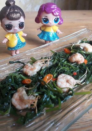 Foto resep Kangkung udang with sauce tiram