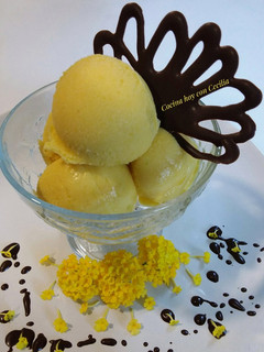Una foto de Helado de mango elaborado con la Monsieur Cuisine Plus