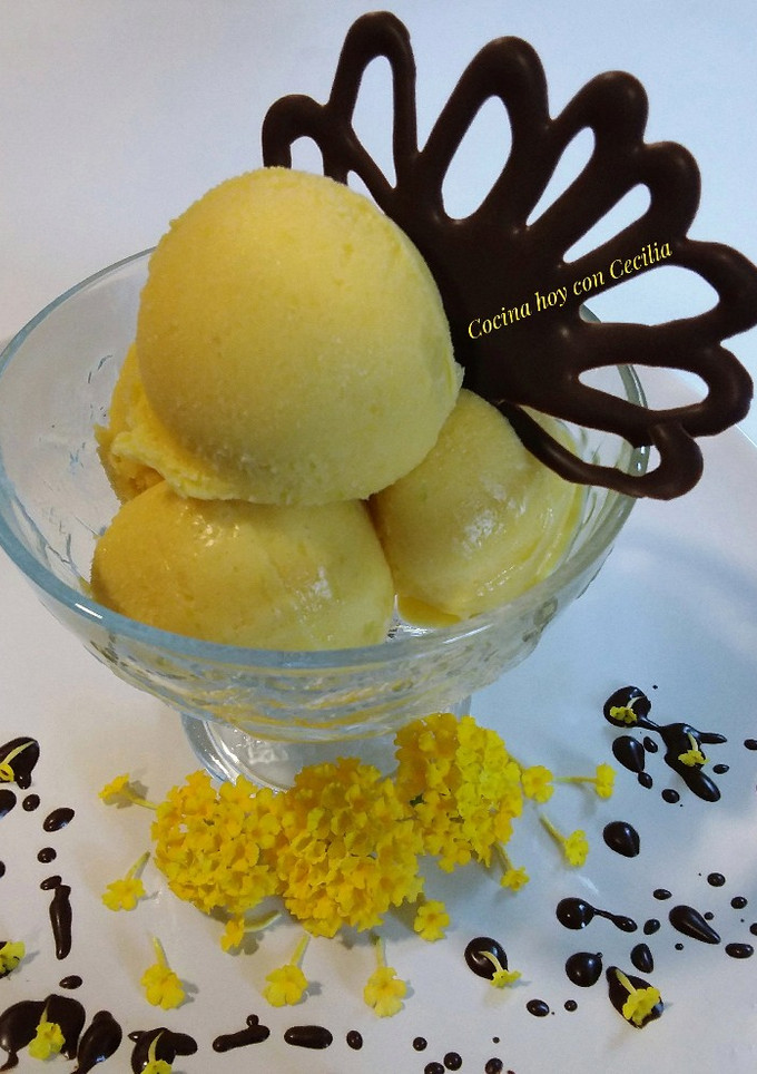 Una foto de Helado de mango elaborado con la Monsieur Cuisine Plus