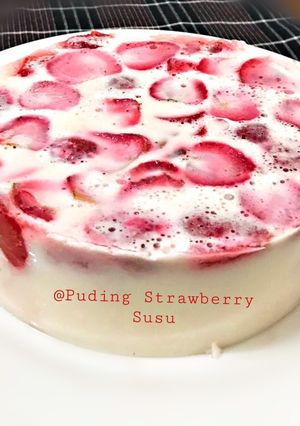 Foto resep Puding Strawberry Susu