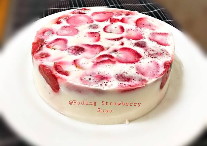 Resep Puding Strawberry Susu Anti Gagal