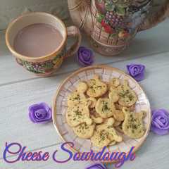 A picture of Cheese Sourdough Crakers.