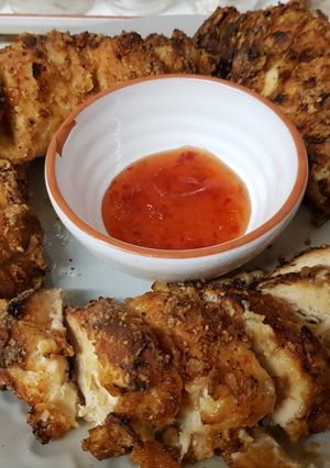 A picture of Linseed & crunchy nut Cornflakes deep fried Chicken. 😀.