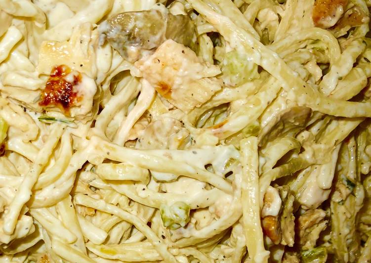 Simple Way to Make Speedy 30 minute Grilled chicken ranch pasta