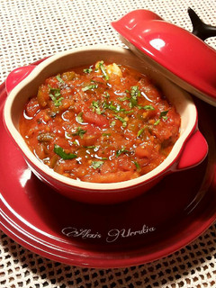 Una foto de Salsa casera de tomates, hecha en cazuela de barro