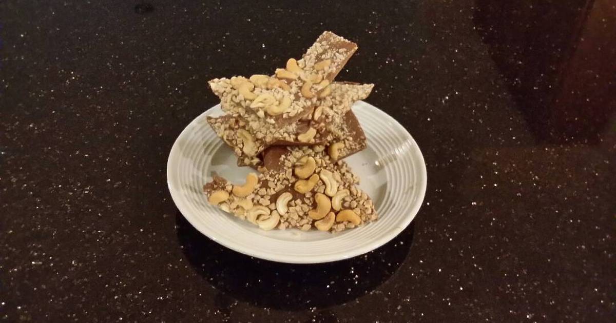 Cashew Toffee Milk Chocolate Bark Recipe by fenway Cookpad