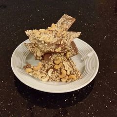 A picture of Cashew Toffee Milk Chocolate Bark.