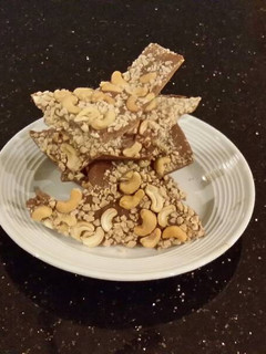 A picture of Cashew Toffee Milk Chocolate Bark.