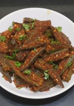 A picture of Bharwa bhindi receipe.