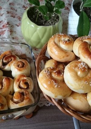 عکسی از دستور نان رول دارچینی و نان حلزونی شکلاتی