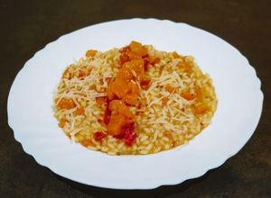 Foto di Risotto melone guanciale croccante e timo limone