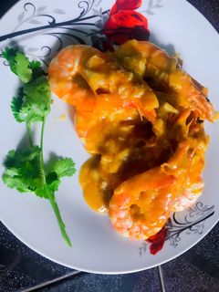 Hình của món Tôm sốt trứng muối.