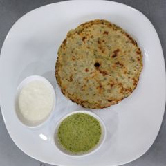 Bhagar (Barnyard) Thalipeeth A picture of Bhagar (Barnyard) Thalipeeth.