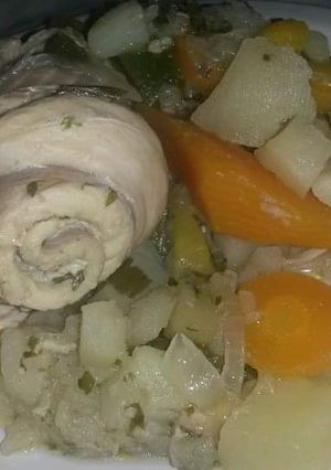 Una foto de Gatuzo relleno con verduras