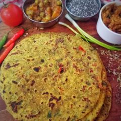 A picture of Chia Seeds and Green Garlic Achaari Paratha.