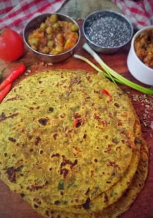A picture of Chia Seeds and Green Garlic Achaari Paratha.
