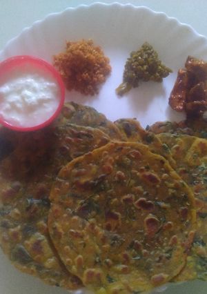 मेथीचे ठेपले/पराठे (methiche parathe recipe in marathi) रेसिपी चे मुख्य फोटो 
