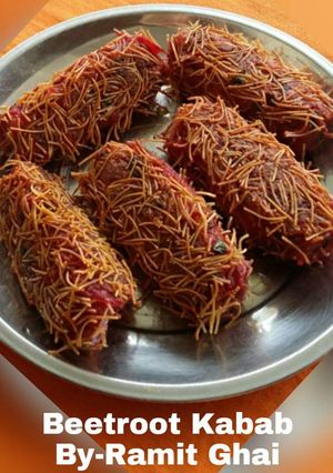 A picture of Beetroot kabab.