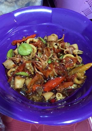 Foto resep Oseng Cumi Pete Mercon 1