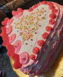 Eggless valentine cake