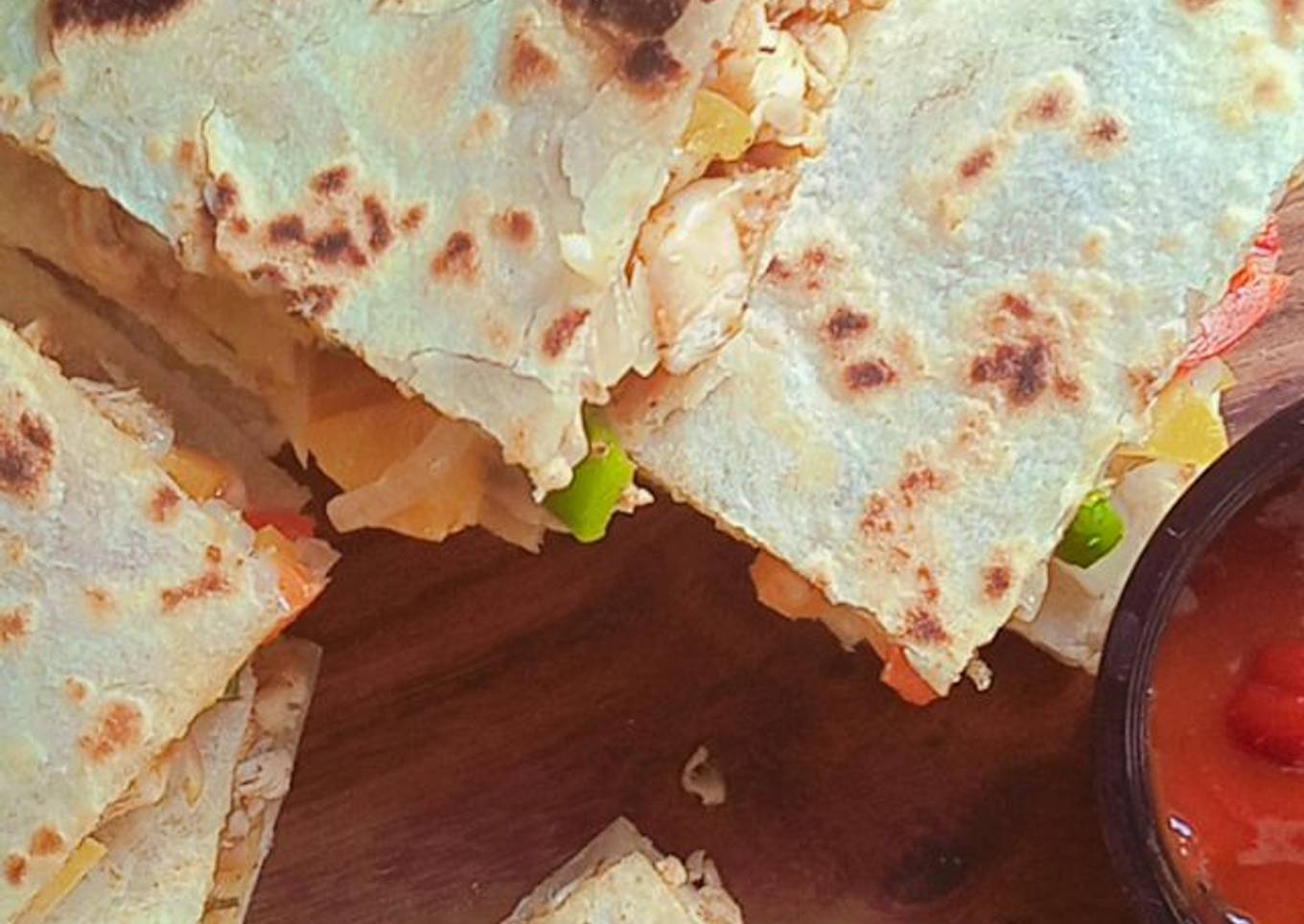 Chicken Quesadillas 😋with homemade tortillas