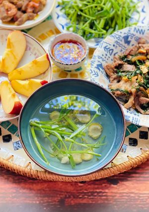 Hình của món Nước Rau Muống Luộc Dầm Sấu.