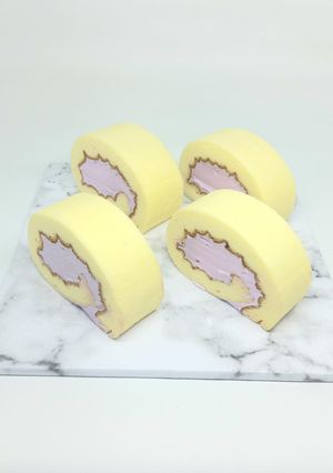Foto resep Japanese Ube n Cheese roll cake