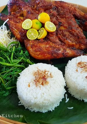 A picture of AYAM TALIWANG OVEN (GRILLED CHICKEN WITH SPICES).