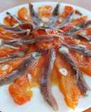 Pimientos asados en freidora de aire con anchoas