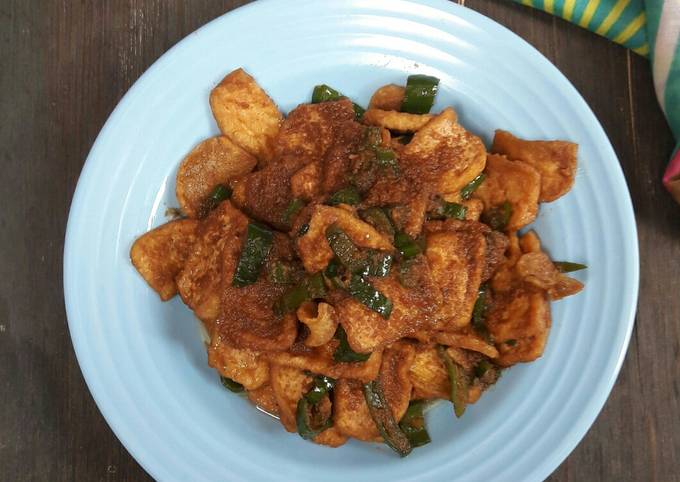 Orek Tahu tumbar cabe ijo