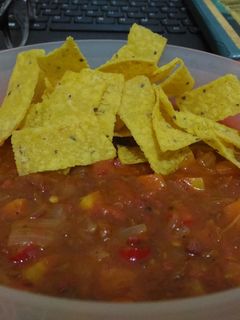 Foto resep Nachos kornet saus bolognese simple