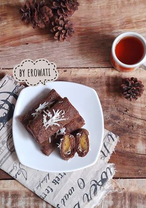 Foto resep Dadar Gulung Coklat Isi Pisang Keju