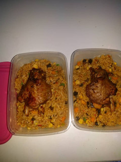 A picture of My jollof rice.