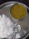 Green dal with boiled rice
