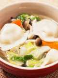 Hearty Vegetable Soup with Napa Cabbage and Dumplings