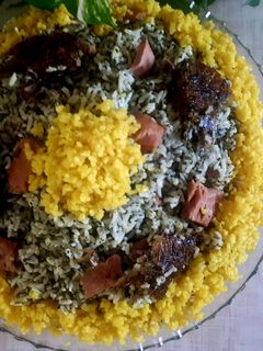 عکسی از دستور سبزی پلو با تن ماهی 😋