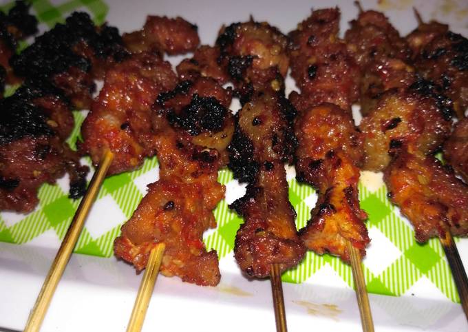 Resep: Sate daging sapi pedas nagih Enak Terbaru