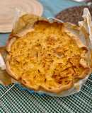 Quiche de ajos tiernos con bacon y queso de cabra