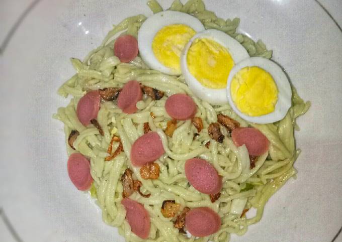 Resep Mie Bayam Homemade Oleh Icha Annisa Septiana Cookpad